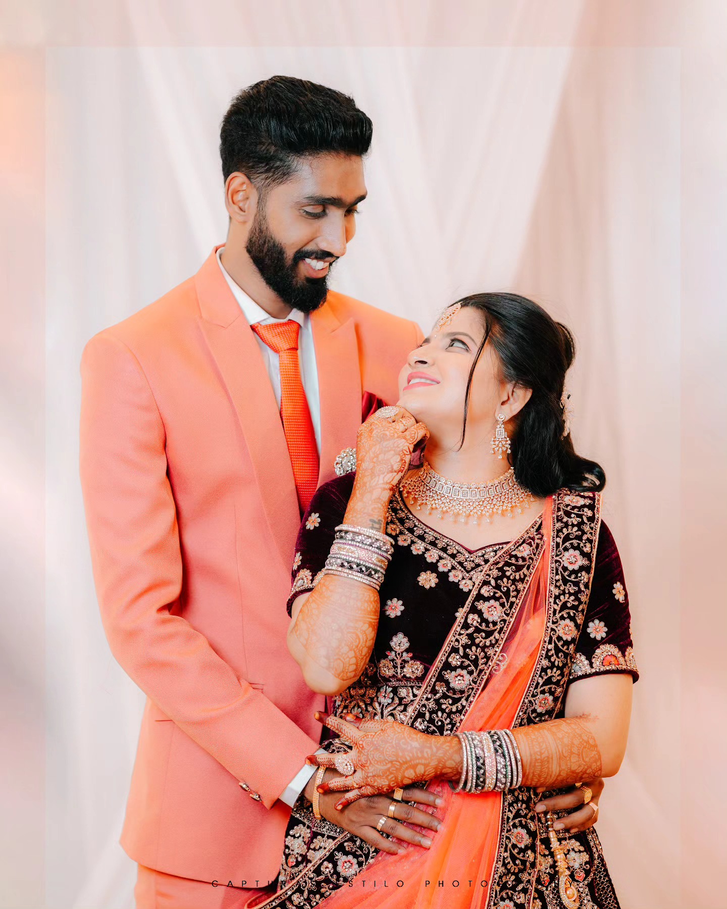 Bride and groom in traditional attire